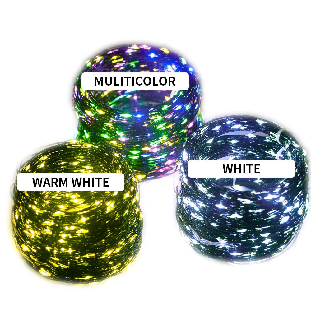 10-200M LED String Lights Fairy Green Wire Outdoor Christmas Light