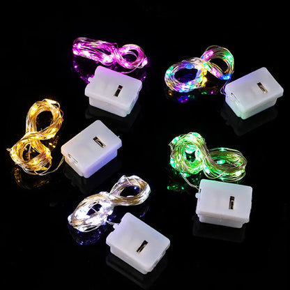 1/5/10pcs Fairy Lights String Button Battery Light Home Decor Living