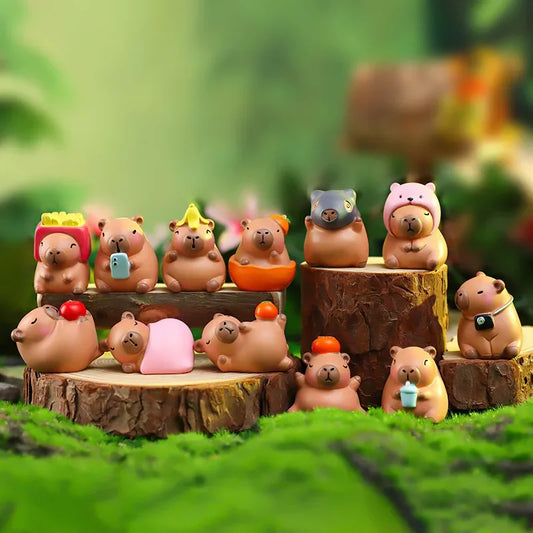 12pcs New Capybara Blind Box Simulation Mini Capibara Action Figures