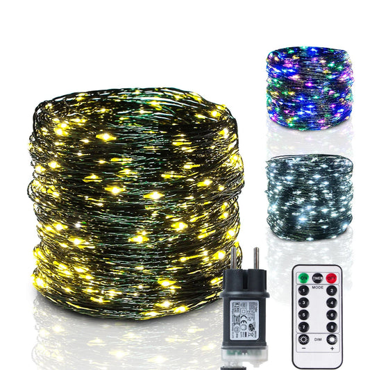 10-200M LED String Lights Fairy Green Wire Outdoor Christmas Light