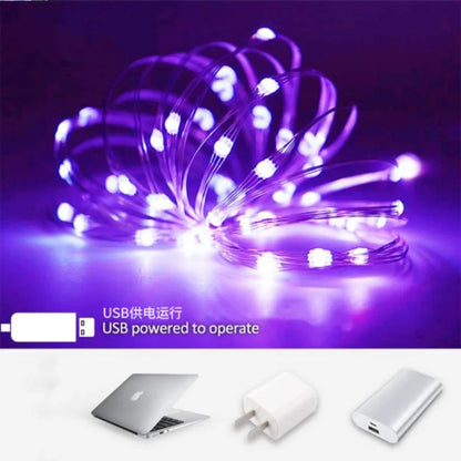 1m/10m/20m LED USB String Lights Copper Silver Wire Garland Light