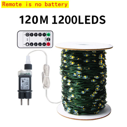 10-200M LED String Lights Fairy Green Wire Outdoor Christmas Light