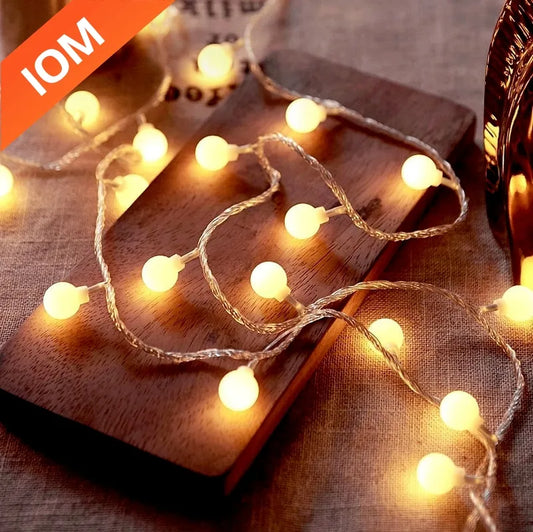 10M USB/Battery Power Ball LED String Lights Garland Lights  Outdoor